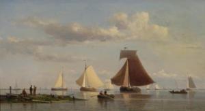 KOSTER Everhardus 1817-1892,Sailing on calm water,Venduehuis NL 2022-11-17
