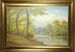 KOSTER H.F 1900-1900,Passing Clouds Over Wooded Pond,1929,Clars Auction Gallery US 2015-05-30