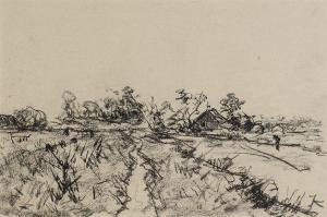 KOSTER Jan 1874-1956,Landscape with farm,Glerum NL 2010-06-14