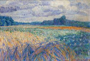 KOSTER VAN HATTUM Jo 1869-1944,A bright cornfield,1917,Venduehuis NL 2023-11-14