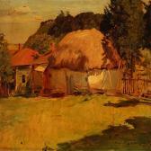 KOSTIANITSIN Vasili 1881-1940,Summer day at a farm in Russia,Bruun Rasmussen DK 2014-06-16