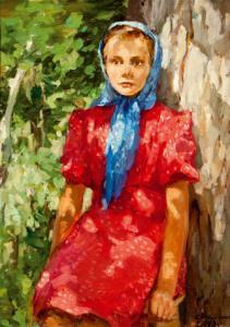 KOSTIENKO ELENA 1926,"Niña bajo un árbol",1949,Duran Subastas ES 2011-09-20