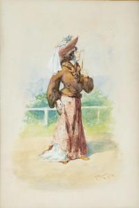 KOSTRZEWSKI Franciszek 1826-1911,Dama w kapeluszu,1902,Sopocki Dom Aukcjny PL 2024-03-06