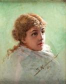 KOSTRZEWSKI Stanislaw,Portret dziewczyny,1886,Desa Unicum PL 2011-12-15