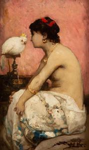 KOTARBINSKI Wilhelm 1849-1921,Female nude with parrot,Desa Unicum PL 2022-12-08