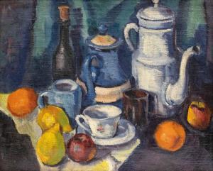 KOTHER Paul 1878-1963,Stillleben mit Kaffeegeschirr, Früchten, Glas und ,Palais Dorotheum 2023-09-01