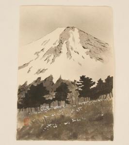 KOTOZUKA Eiichi 1906-1979,Benten Bashi  and Mt.Fuji,Ripley Auctions US 2011-01-22