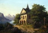 KOTSCH Theodor 1818-1884,The chapel above the lake,1867,Peter Karbstein DE 2019-07-06