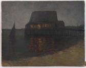 KOTZ Daniel 1848-1933,view of house on river at night,Kaminski & Co. US 2019-12-28