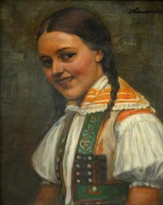 KOUDELKA Josef 1877-1960,Girl in Costume,Vltav CZ 2017-09-21