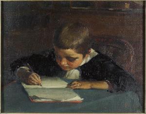 KOUPAL Lusk Marie 1862-1929,A Boy and His Studies,Susanin's US 2019-10-25