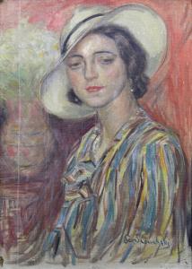 KOWALSKI Leon 1870-1937,Portret kobiety w kapeluszu olej,Rempex PL 2023-11-15