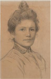 KOWALSKY Léopold François 1856-1931,Portrait de femme,1900,Doutrebente FR 2022-03-25