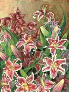 Koziell Victoria Poklewski 1941,Orchids and lilies,Christie's GB 2006-08-23