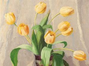 KRÜGER Elisabeth 1864,Still Life with Yellow Tulips,Auctionata DE 2016-06-07