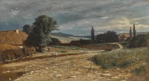 KRACKOVSKIJ Josif Evstaf'evic 1854-1914,Landscape with River and Hut,1881,Sotheby's GB 2023-12-07