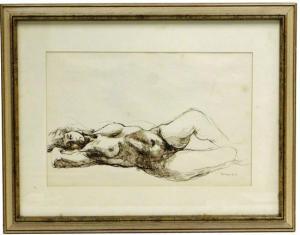 KRACZYNA SWIETLAN 1940,Reclining female nude with outward gaze,1966,Winter Associates US 2018-01-15