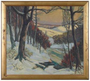 KRAFFT Carl Rudolph 1884-1938,Snow Scene,Brunk Auctions US 2022-11-12
