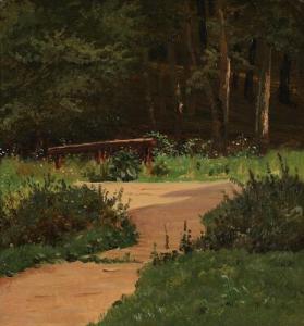 KRAFT Frederik 1823-1854,Sunshine on a forest path,Bruun Rasmussen DK 2022-08-08