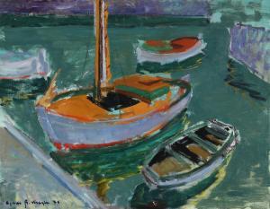 KRAGH Einar R 1903-1981,Boats in a habour,Bruun Rasmussen DK 2024-01-30