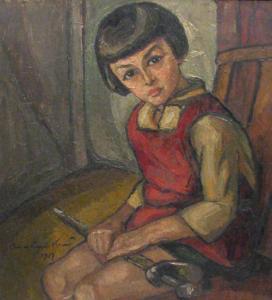 KRAID Riza Propst 1893-1983,Little Girl with Swod,1927,Alis Auction RO 2009-03-28