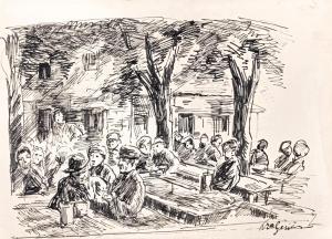 KRALJEVIC MIROSLAV 1885-1913,Beer garden,Nagyhazi galeria HU 2019-10-01