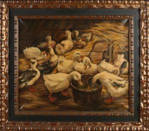 KRAMER H,Hoenderhof with ducks,1930,Twents Veilinghuis NL 2022-01-06