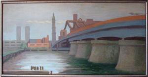 KRAMER Jack 1923-1983,city scene with bridge,Blackwood/March GB 2014-02-26
