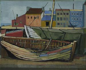 KRAMER Jacob 1892-1962,Harbour scene (with 'A Portrait of a Gentleman' on,Rosebery's GB 2023-09-12