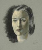 KRAMER Jacob 1892-1962,Head study portrait of a lady with black hair worn,Tennant's GB 2021-03-06
