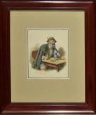 KRAMER Peter I 1823-1907,Bayer in Tracht mit Pfeife und Bierkrug am Tisch,Allgauer DE 2015-11-05