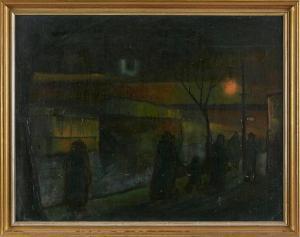 KRAMM Willibald 1891-1969,Berliner U-Bahn Eingang bei Nacht,1938,Dobritz DE 2021-03-06