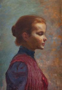 KRASNODEBSKI Piotr 1876-1928,Portrait of a girl,1901,Desa Unicum PL 2021-10-14