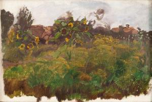 KRASNODEBSKI Piotr 1876-1928,Sunflowers in the garden,Desa Unicum PL 2021-10-26