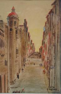 KRASNOFF Peter 1869-1947,Maltese street scene with figures,Dickins GB 2009-03-14