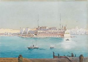 KRASSNOFF Nicholas 1865,View of Vittoriosa (Birgu) and the GrandHarbour fr,1922,Bonhams 2008-05-21