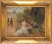 KRATHE Charles Louis 1848-1921,Joséphine dans les jardins de la Malmaison,Osenat FR 2013-06-09