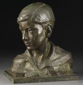 KRATINA JOSEPH M 1872-1953,Bust of a Young Boy,1943,Jackson's US 2012-05-22