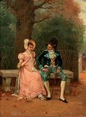 KRATKÉ Charles Louis 1848-1921,An amorous couple in the park,Christie's GB 2007-01-30