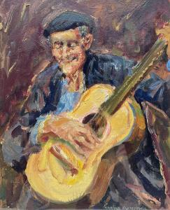 KRATOCHWIL Marian,Portrait of an Elderly Guitarist,Duggleby Stephenson (of York) 2024-01-05