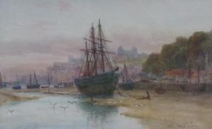 KRAUSE H. Max 1800-1900,'Whitby' - Whitehall Landing at Low Tide,David Duggleby Limited 2017-03-17
