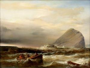 KRAUSE Wilhelm August,Fischerboot auf stürmischer See,1851,Auktionshaus Citynord 2023-09-02