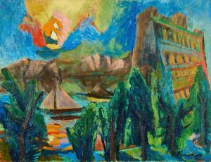 KRAUSKOPF Bruno 1892-1960,Landschaft mit Segelbooten,Van Ham DE 2024-01-11