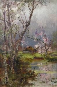 KREBEPZ Honig 1800-1900,Spring Cottage,1911,Clars Auction Gallery US 2016-09-18