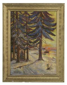 KREBEPZ Honig 1800-1900,Winter Sunset,New Orleans Auction US 2018-04-21