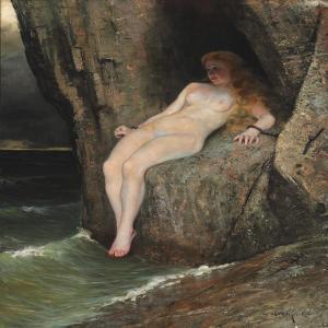 KREHL Carl Gustav,Andromeda chained to the rough cliff about to be d,1888,Bruun Rasmussen 2012-06-06
