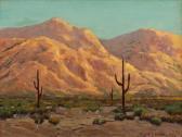 KREHM William P,Desert mountain landscape with cacti,1956,John Moran Auctioneers 2017-05-23