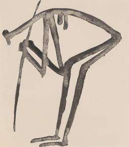 KREMER Alfred 1895-1965,Weibliche Figur mit Stock,1964,Schuler CH 2021-12-13