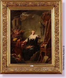 KREMER Petrus 1801-1888,La peintre de fleurs Maria Van Osterwyck dans son ,VanDerKindere 2009-10-13