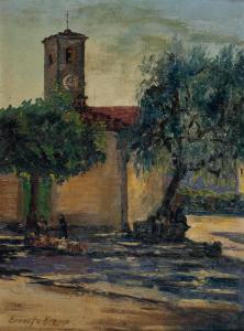 KREMP Ernesto 1867-1943,Italienische Kirche mit Campanile,Palais Dorotheum AT 2013-11-19